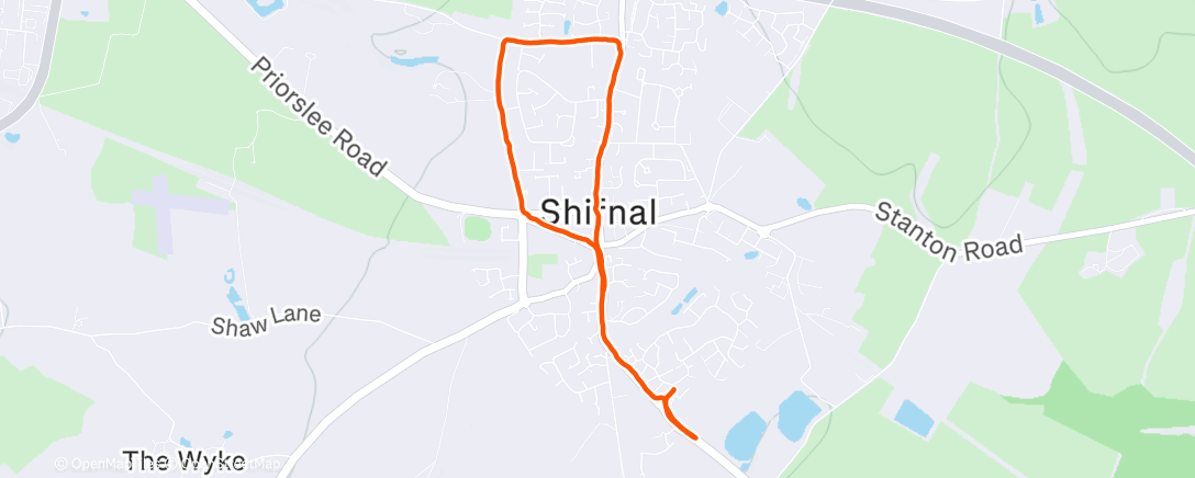 Map of the activity, Afternoon Run