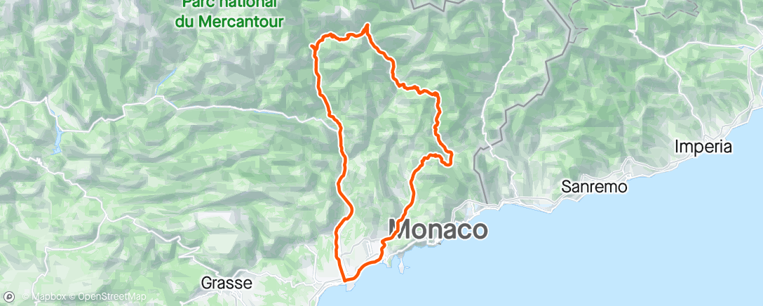 Map of the activity, Long ride