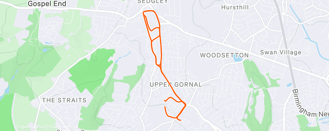 Map of the activity, Afternoon Run