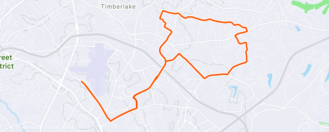 Map of the activity, Afternoon Run