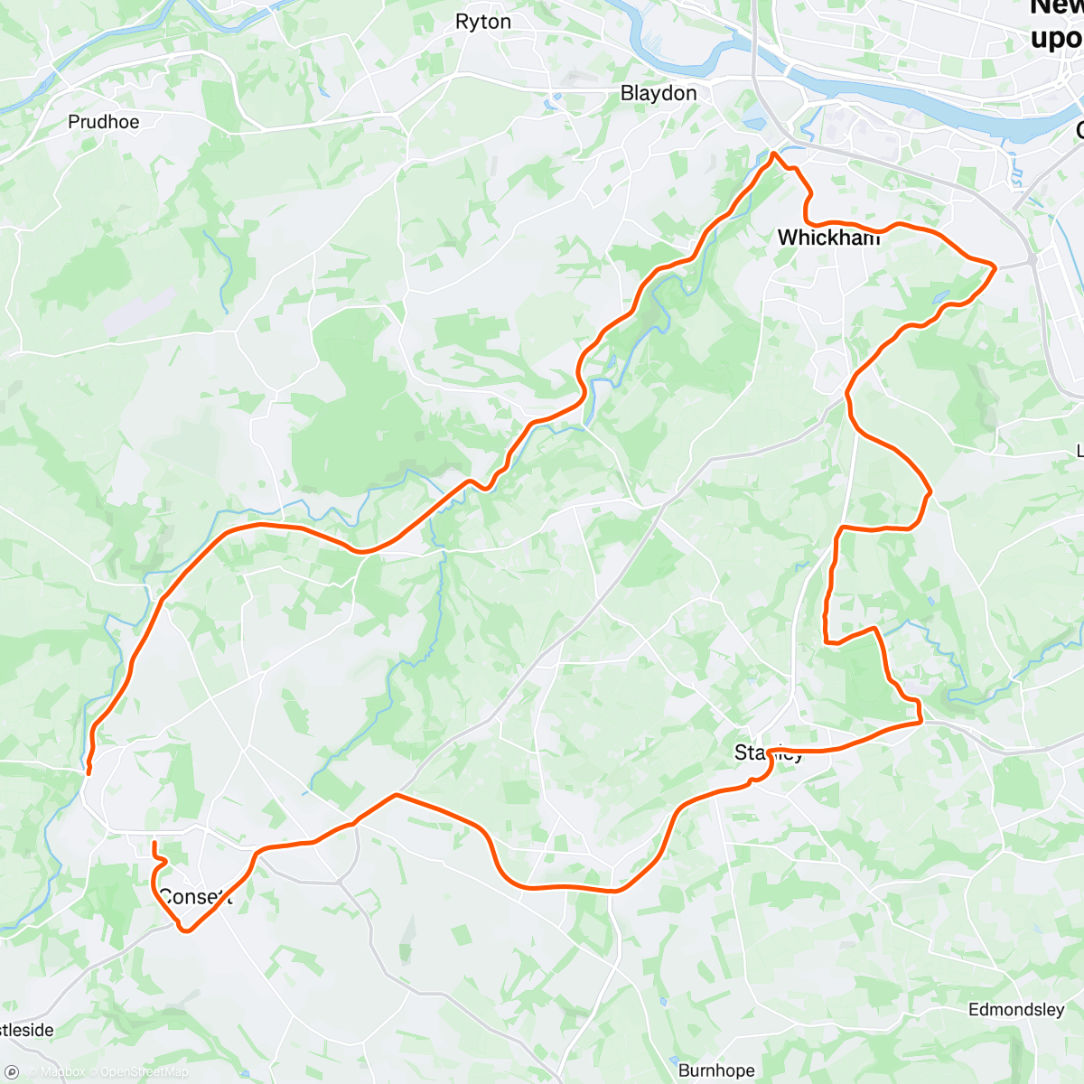 Map of the activity, Sunny Days Consett, England ⛅