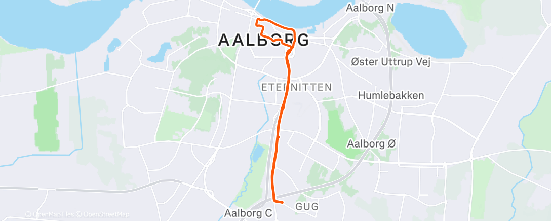 Map of the activity, Afternoon Run