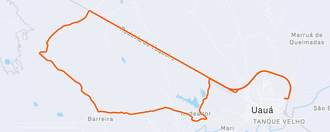 Map of the activity, Pedalada ao entardecer