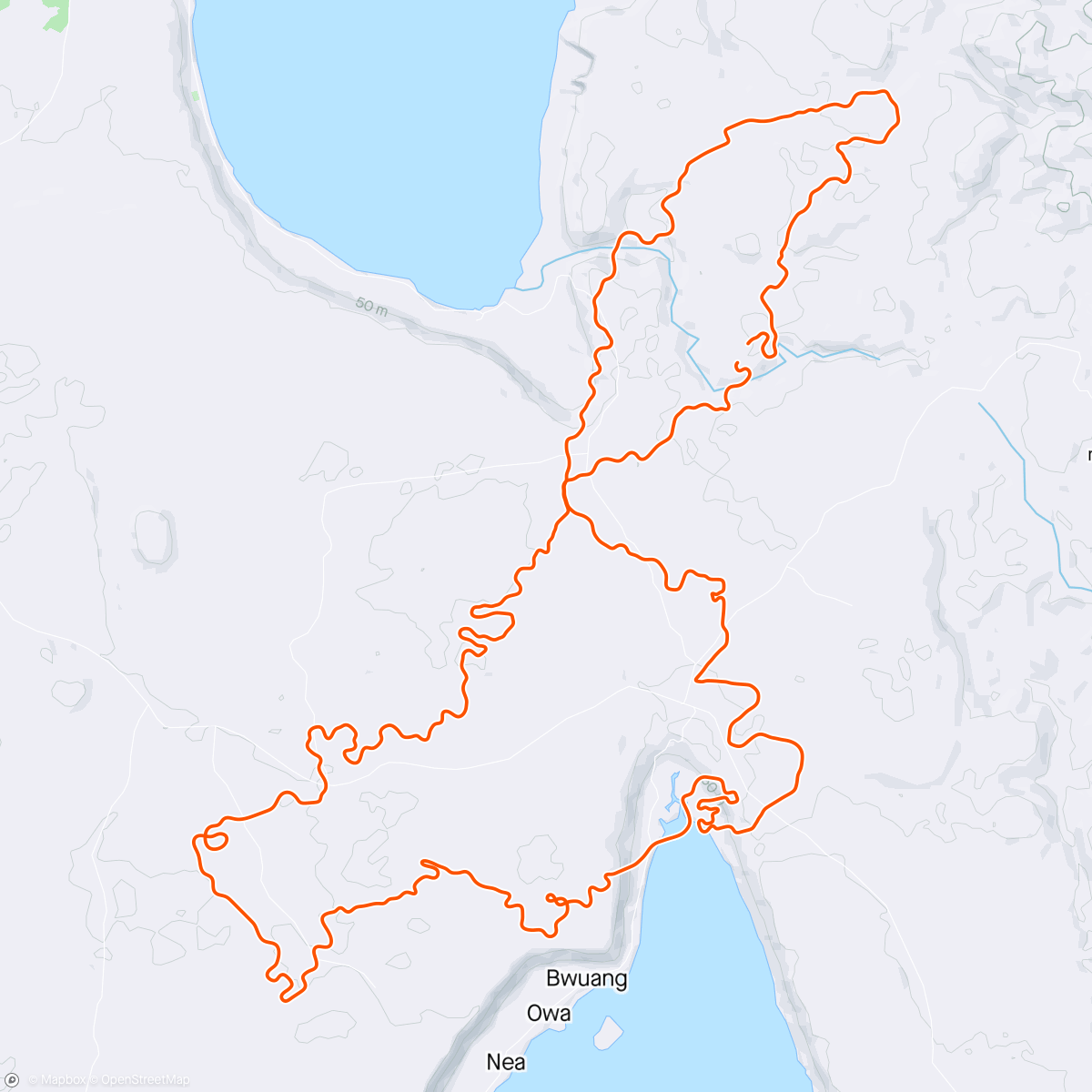 Mapa da atividade, Zwift - Red Unicorn in Makuri Islands