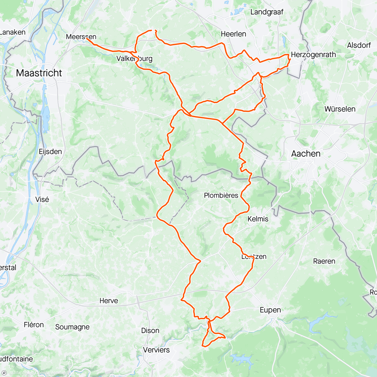Map of the activity, TCK: Limbourg + 56 extra
