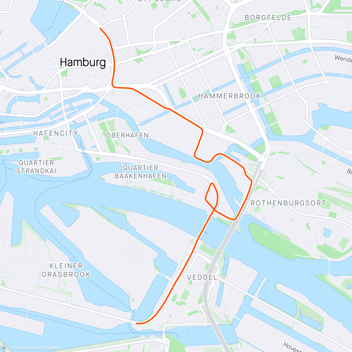 Map of the activity, ROUVY - Hamburg Route 2020
