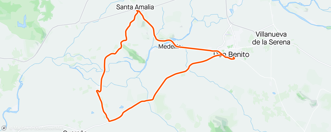 Map of the activity, Vuelta por tierras calabazonas