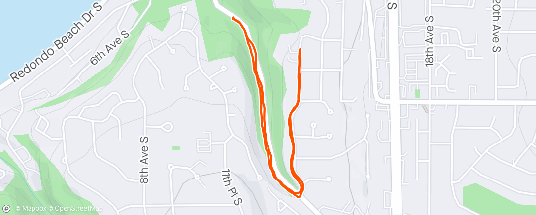 Map of the activity, Fast walked up a hill and back with Ruck