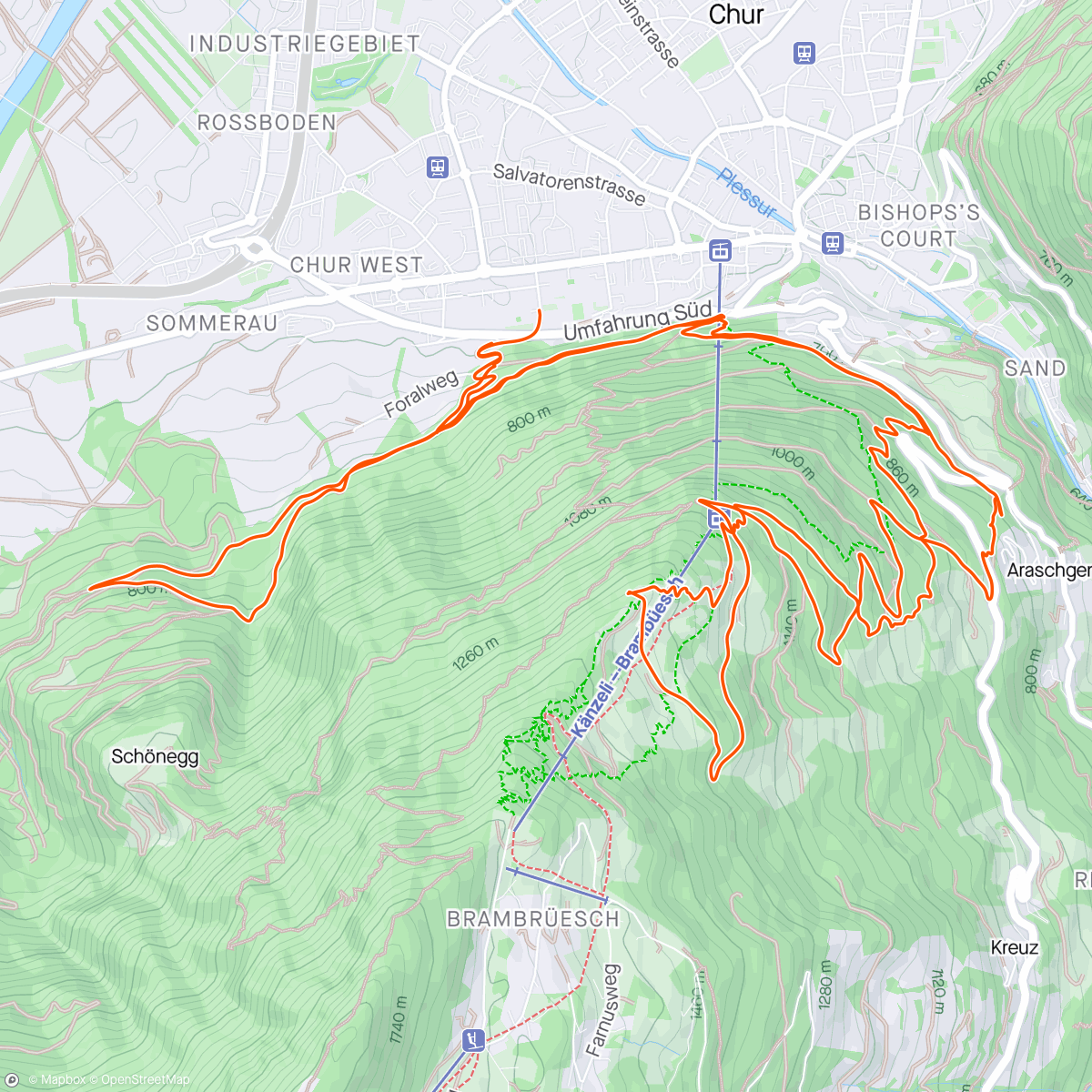Map of the activity, Evening Bike Ride