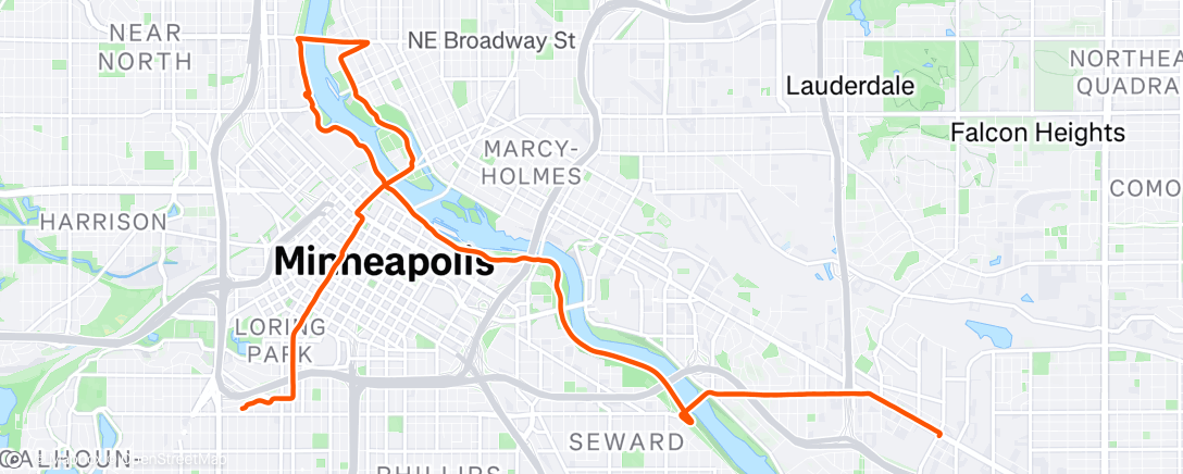 Map of the activity, Lunch Ride