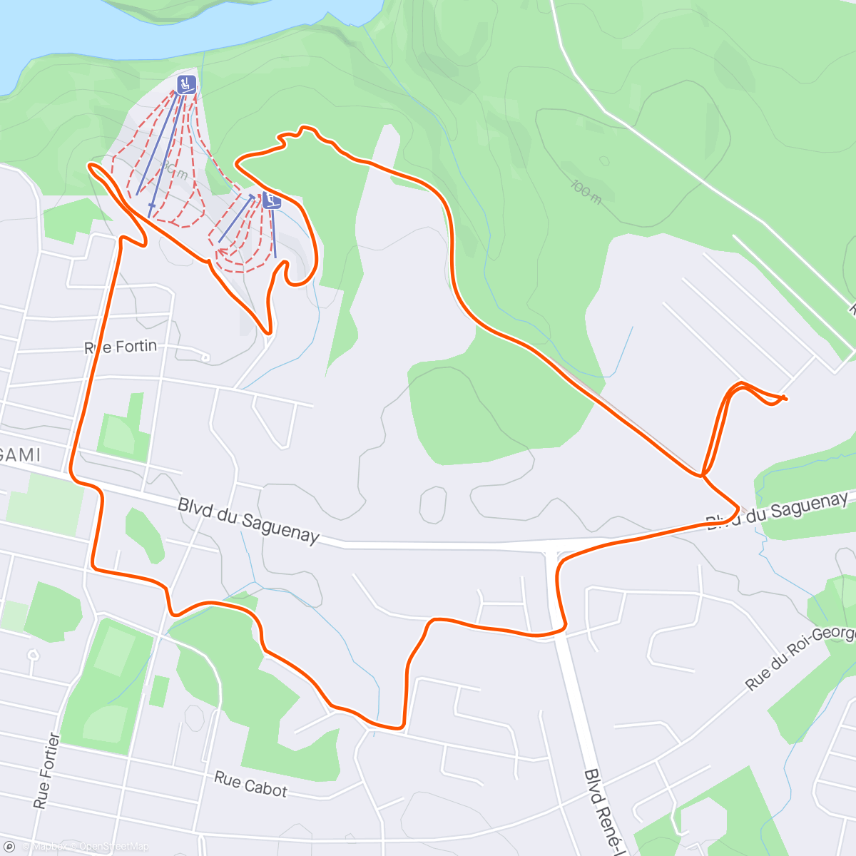 Map of the activity, Semi-route semi-trail
