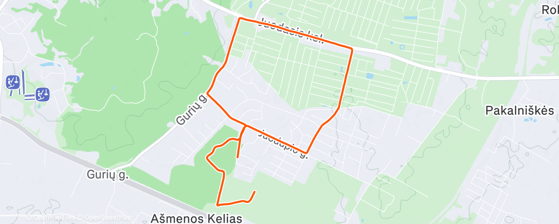Map of the activity, Morning Run