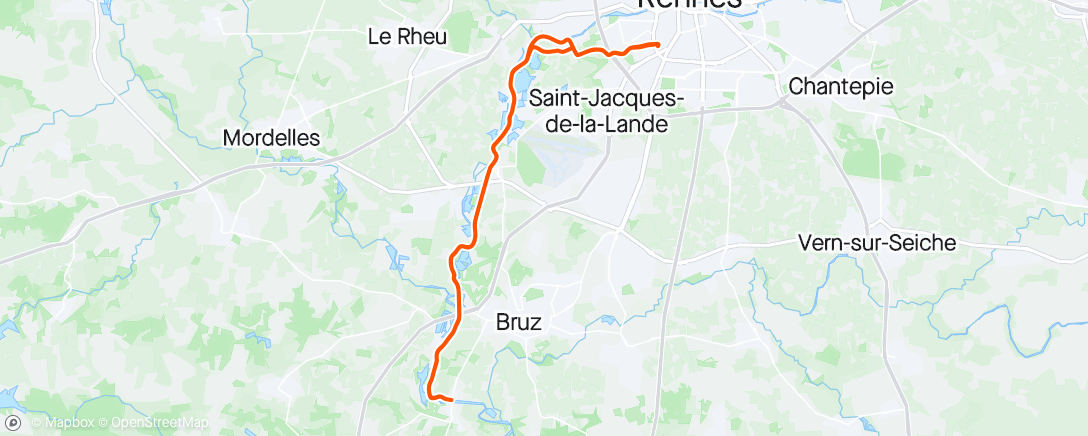 Map of the activity, Sortie Gravel en soirée