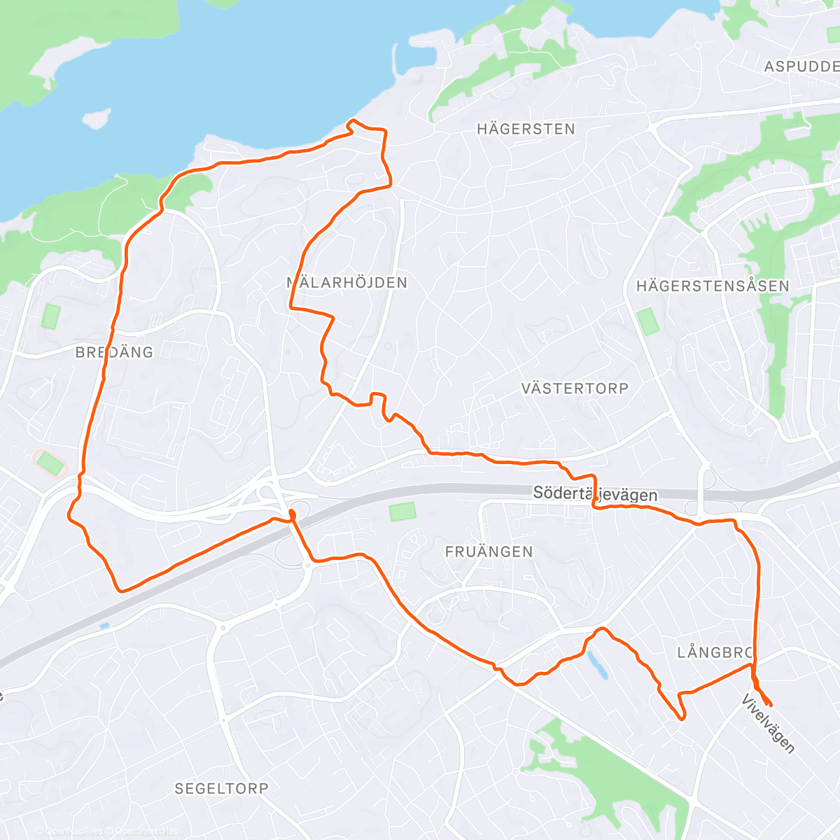 Map of the activity, På isgatorna i solen med stafetten i lurarna.