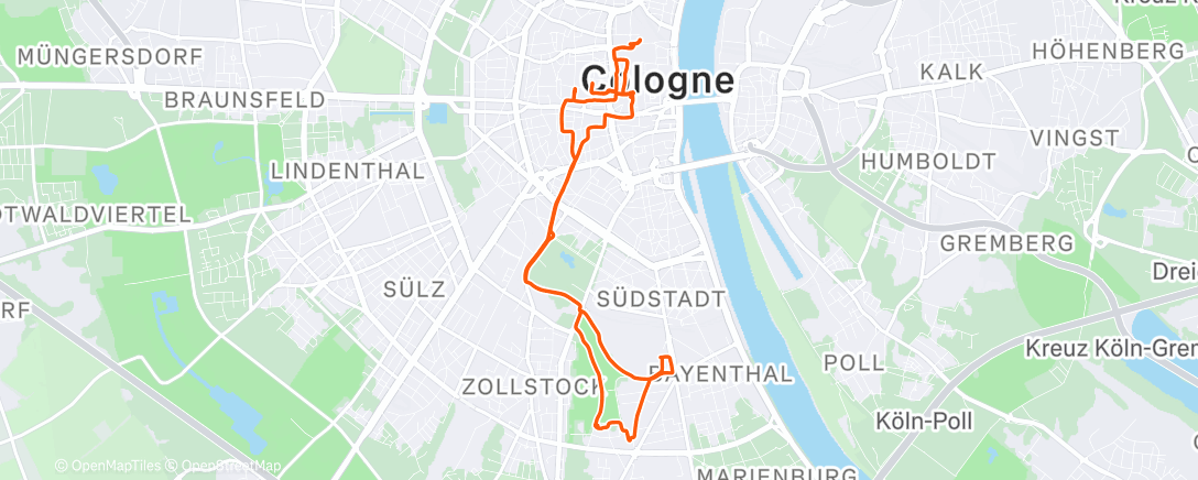 Map of the activity, Weihnachtseinkäufe mit Petra #wandrer.earth #Cologne