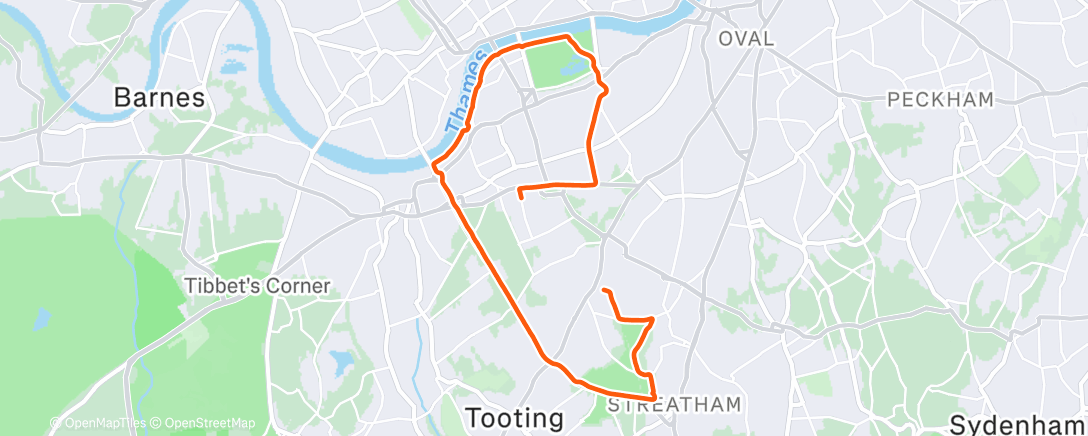 Map of the activity, Afternoon Run