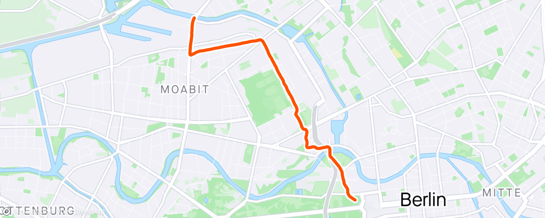 Map of the activity, Half commute