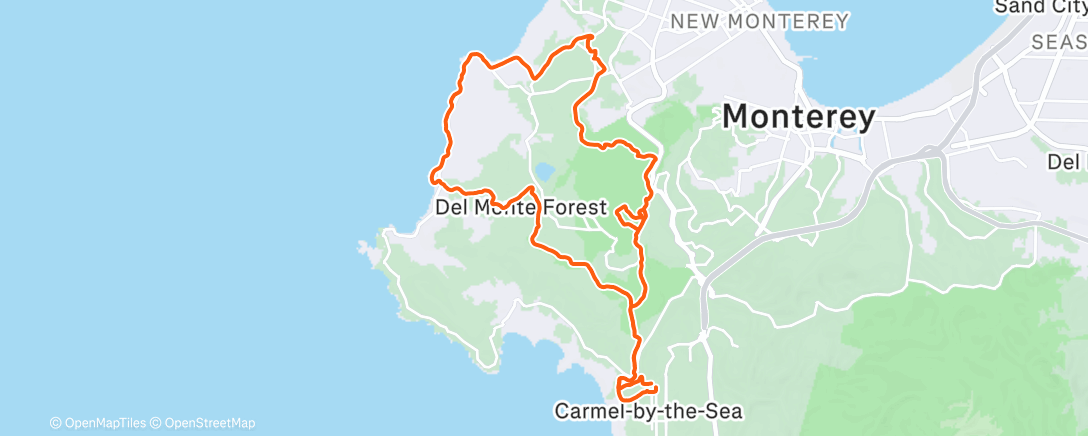 Map of the activity, Forrest hill park to Birdrock