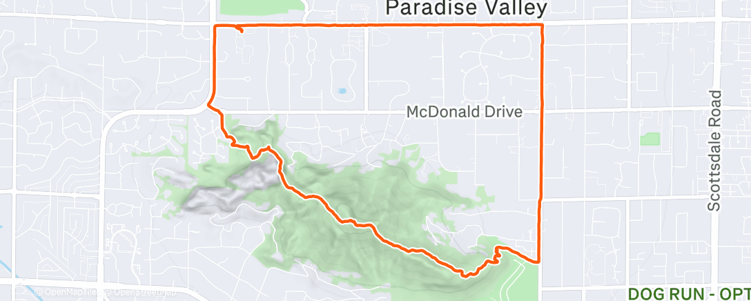 Map of the activity, Morning Trail Run