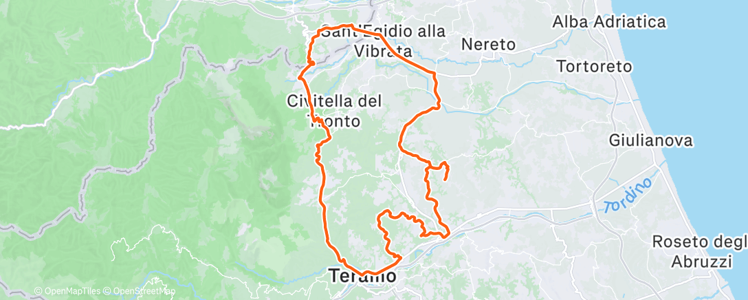 Map of the activity, Pedalata dell'ora di pranzo