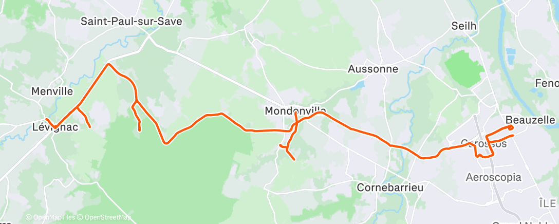 Map of the activity, Sortie vélo le matin