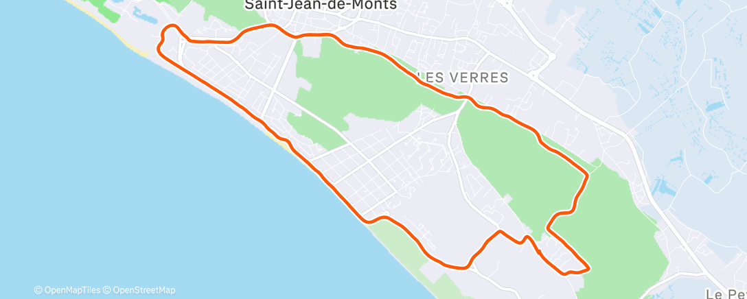 Map of the activity, Course à pied dans l'après-midi