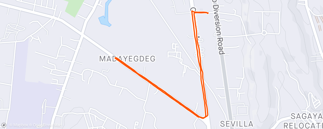 Map of the activity, Evening Run