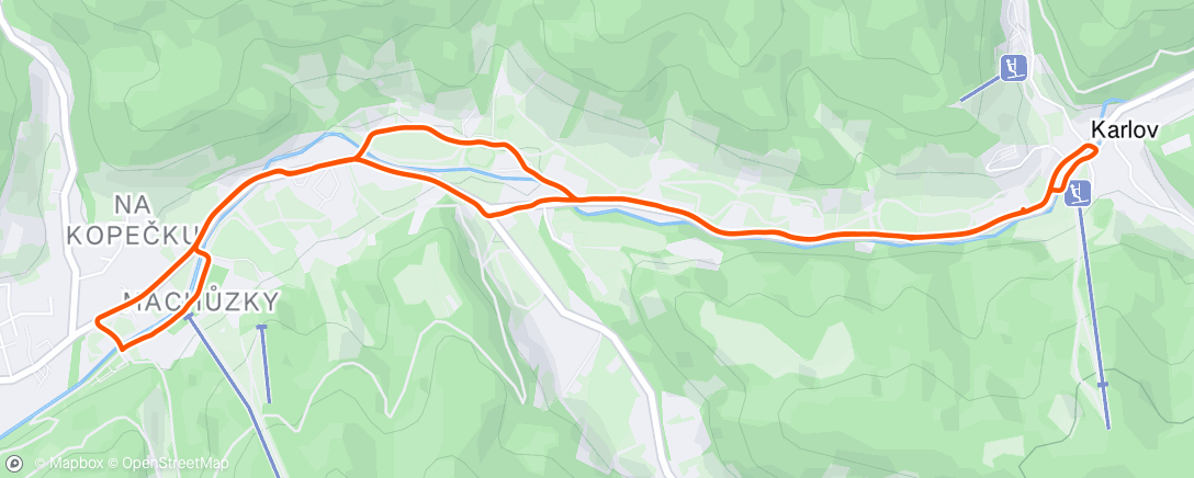 Map of the activity, Afternoon Run