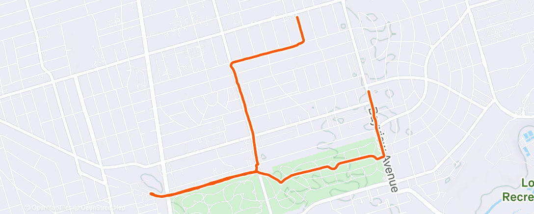 Map of the activity, Afternoon Run