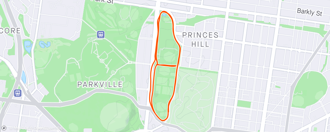 Map of the activity, Princes Park
