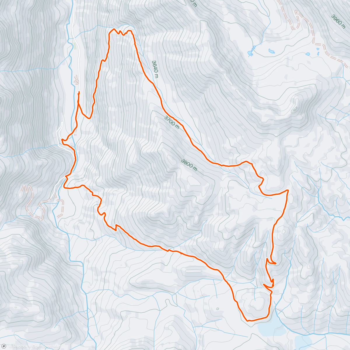 Map of the activity, Trail arround Cunningham