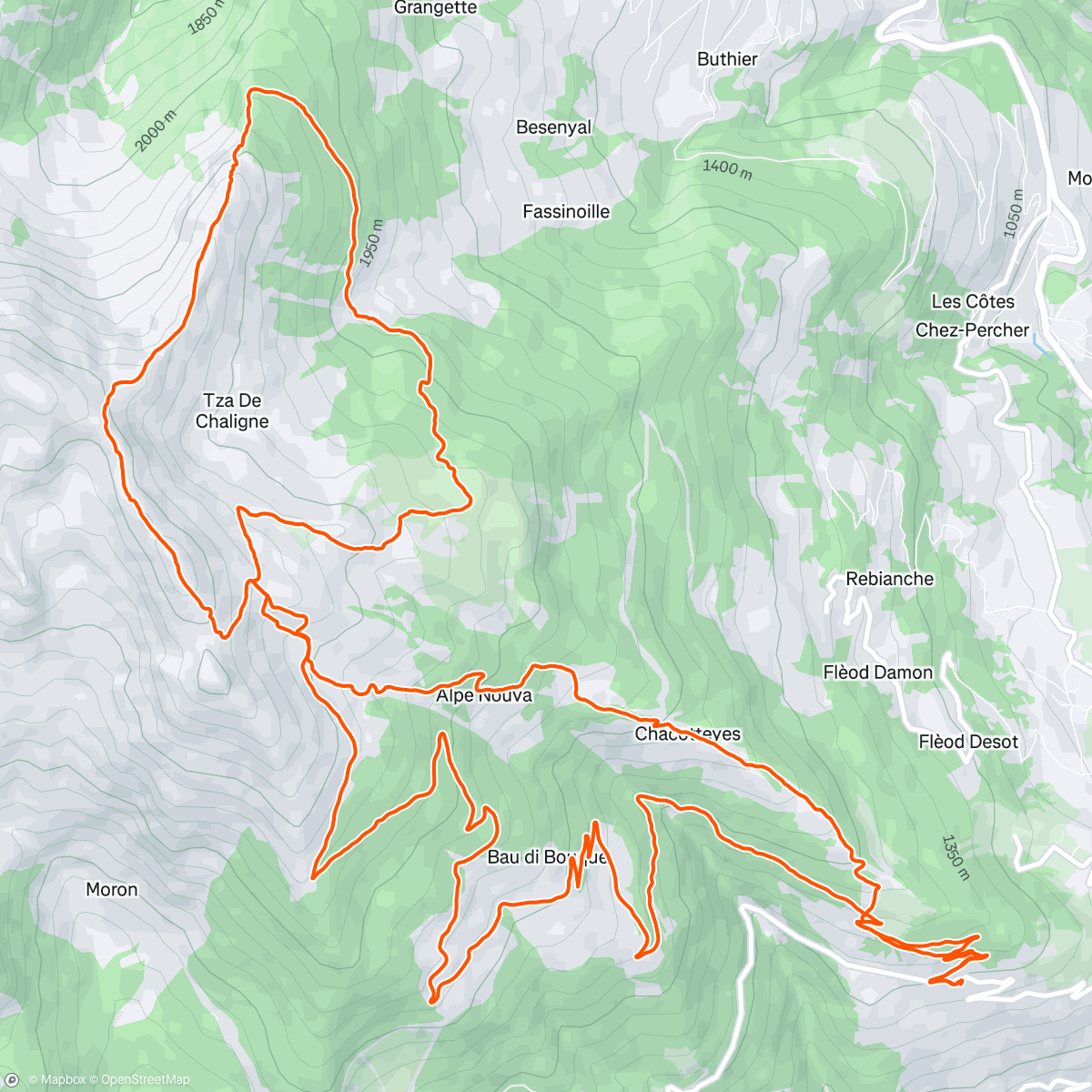 Map of the activity, Pointe de Chaligne 💚⛰️