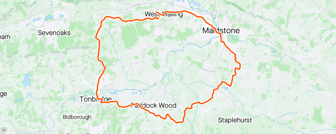 Map of the activity, West Malling Loop