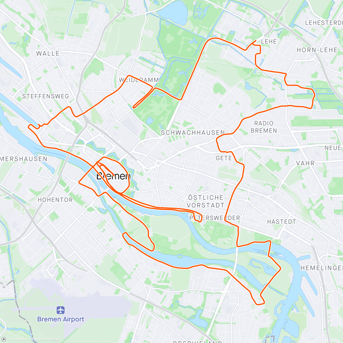 Mapa da atividade, Pacer Sub 04:00 Std Bremen Marathon 🏃‍♂️