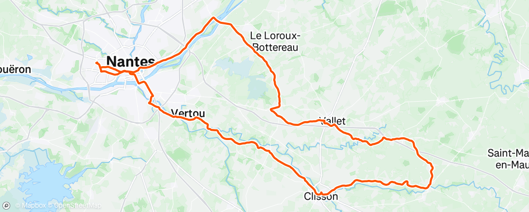 Map of the activity, Sortie vélo le midi