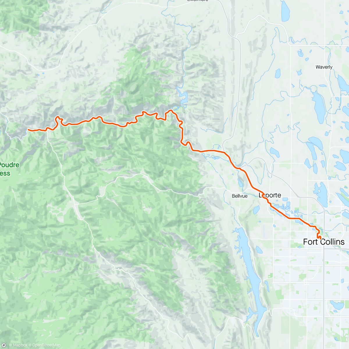 Map of the activity, The Colorado Marathon Fort Collins