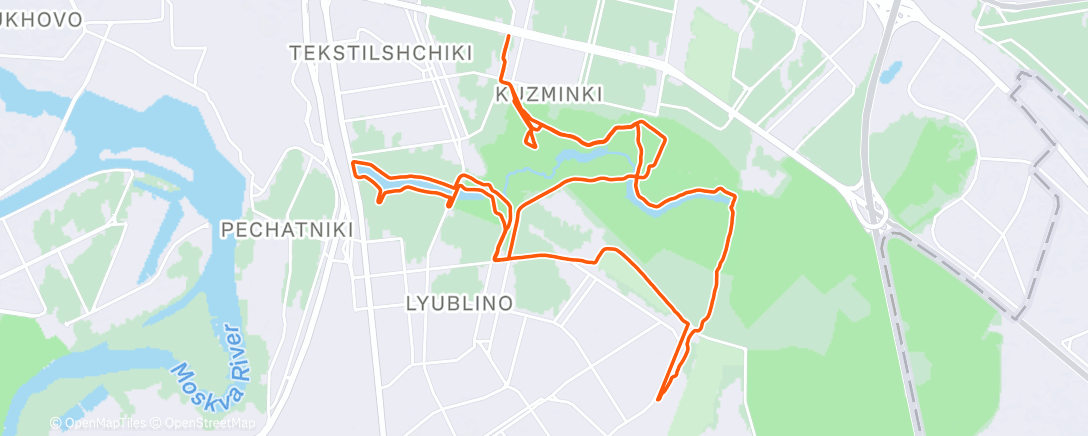 Map of the activity, Утренний забег