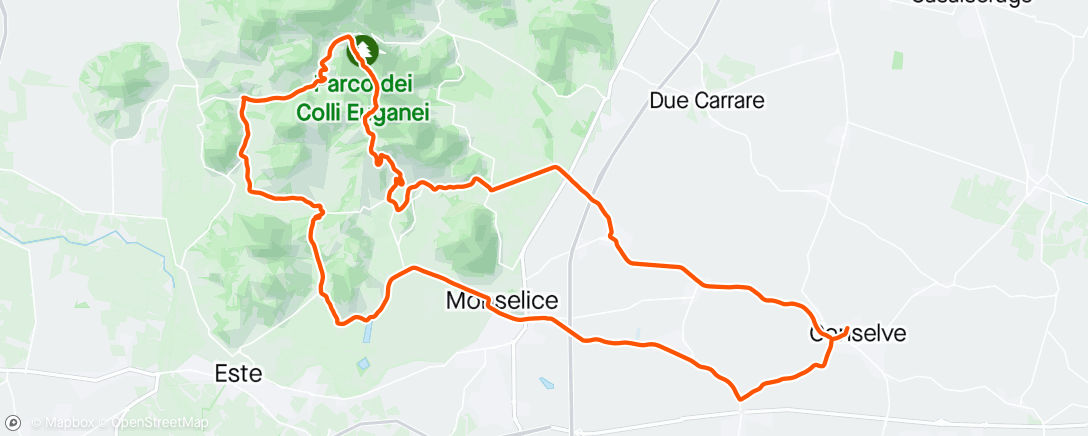 Map of the activity, Giro serale