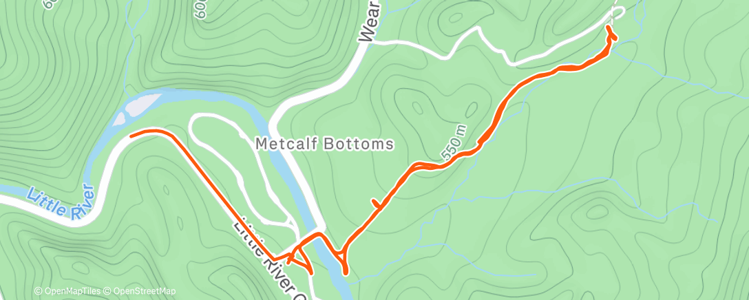 Map of the activity, Lunch Hike