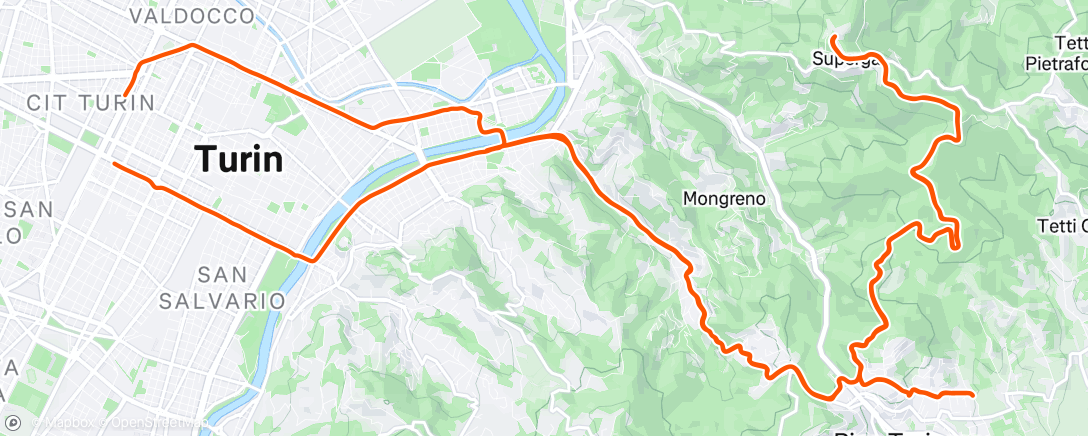 Map of the activity, Pedalata mattutina
