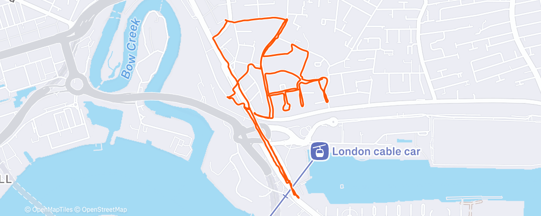 Map of the activity, Evening run