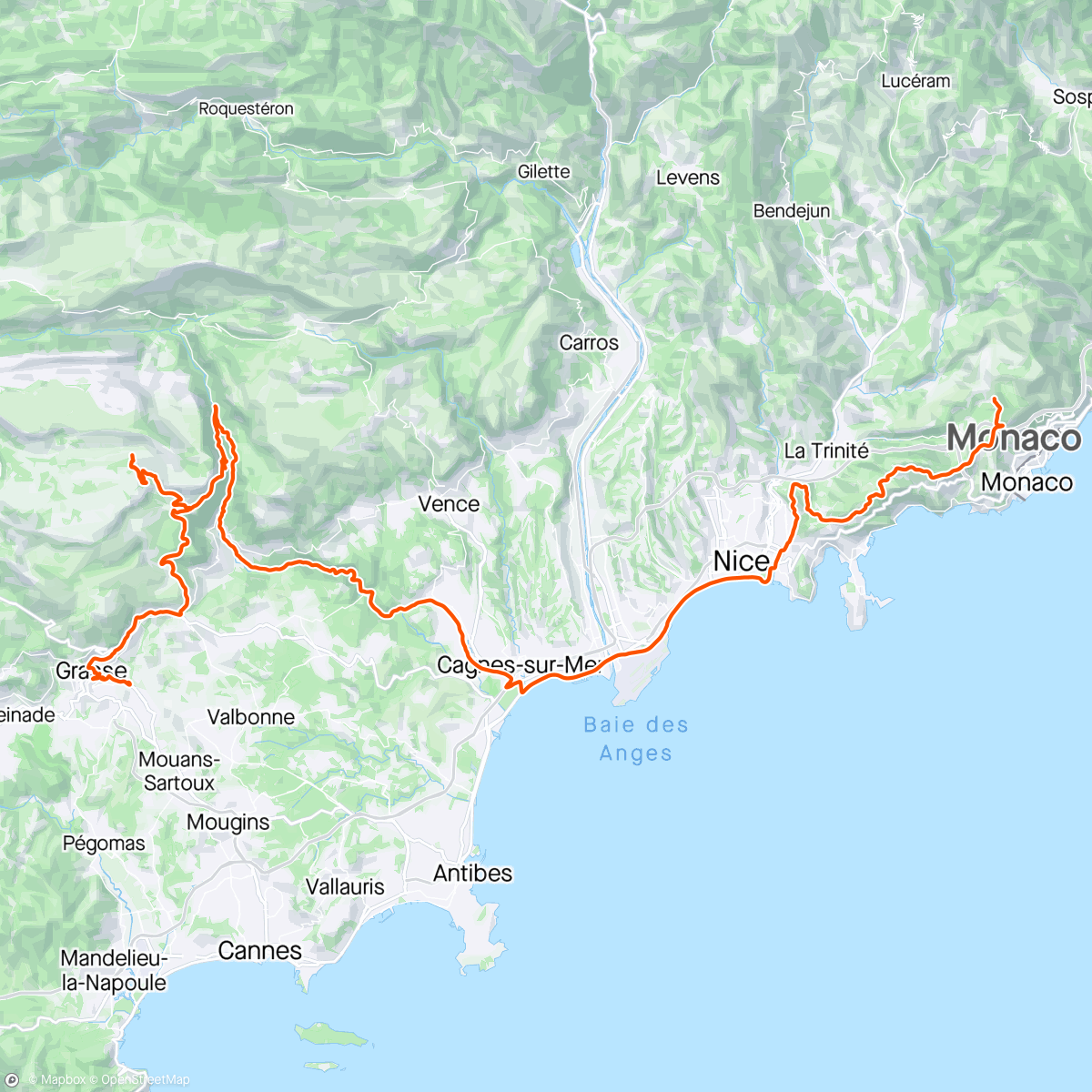 Map of the activity, Col de l’Ecre - Gourdon - Grasse
