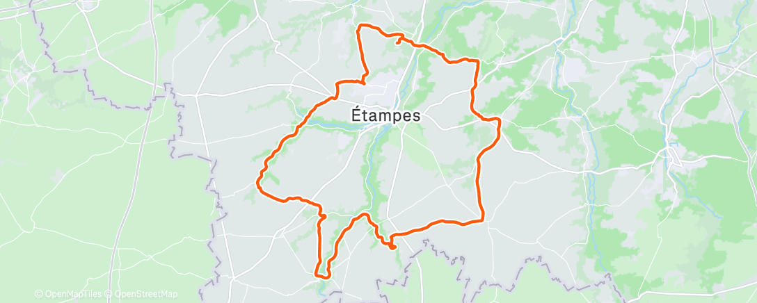 Карта физической активности (Sortie vélo le midi)