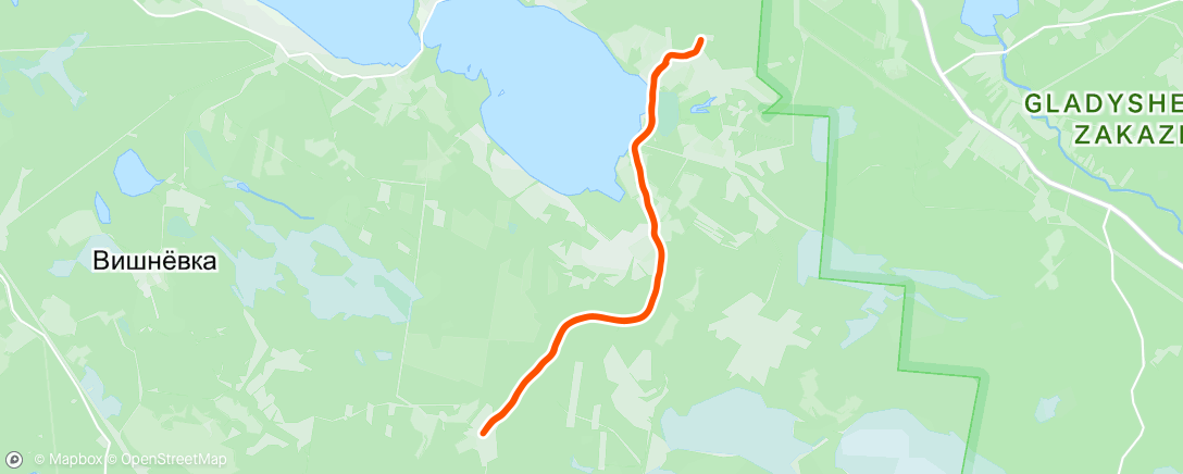 Map of the activity, Afternoon Run