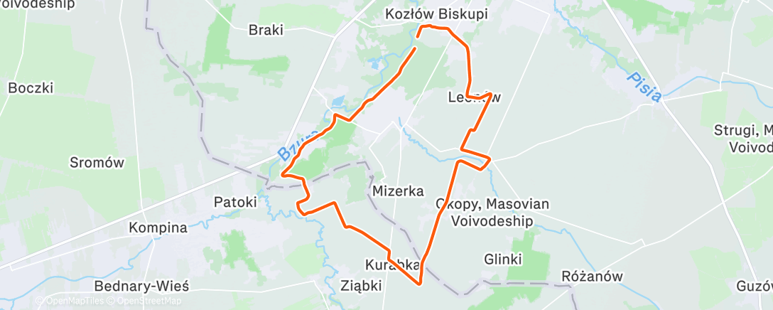 Map of the activity, Afternoon Ride