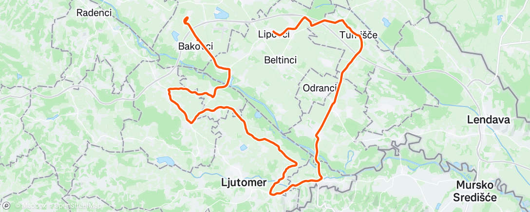 Map of the activity, Afternoon Ride