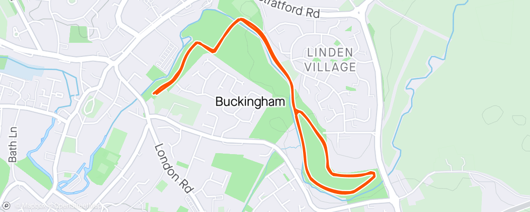 Map of the activity, Buckingham parkrun