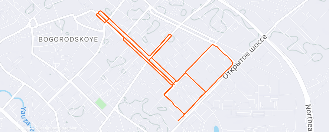 Map of the activity, Morning Run