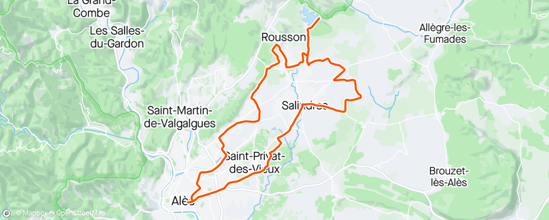 Map of the activity, Gravel dans l'après-midi