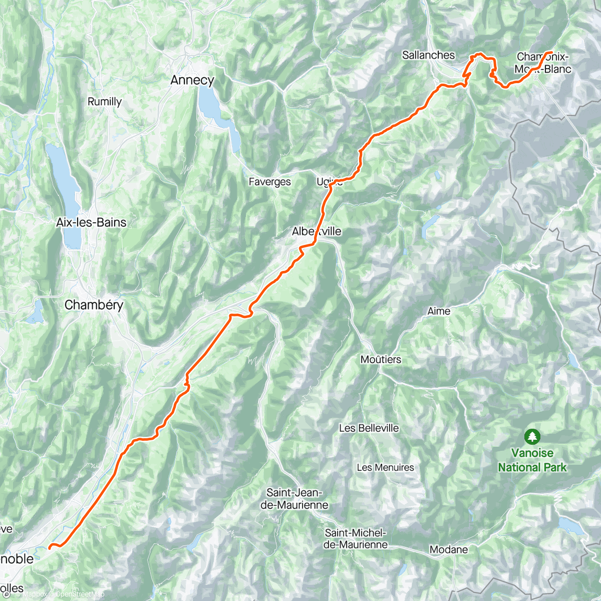 Mapa de la actividad (Maison 🏡 ↗️ Chamonix-Mont-Blanc)
